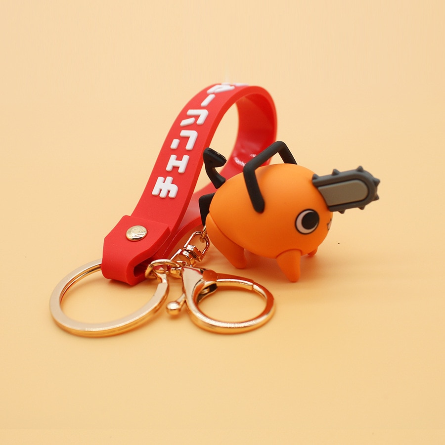 Chainsaw Man Pochita Silicone Keychain Cosplay Props Anime Plush Toy Doll Kawaii Silicagel Toys Kids Christmas - AKATSUKI Shop
